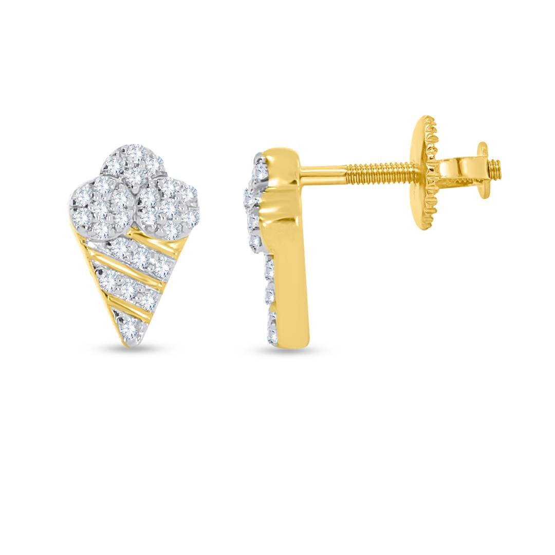 10K 0.14CT D-EARRING LADIES "ICE CREAM"